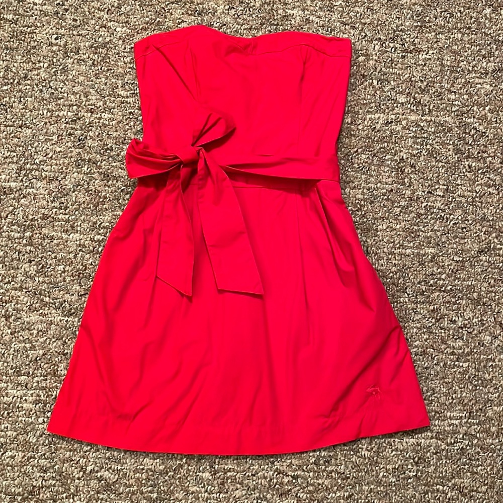 Red Strapless Mini Sun Dress Coquette Twee